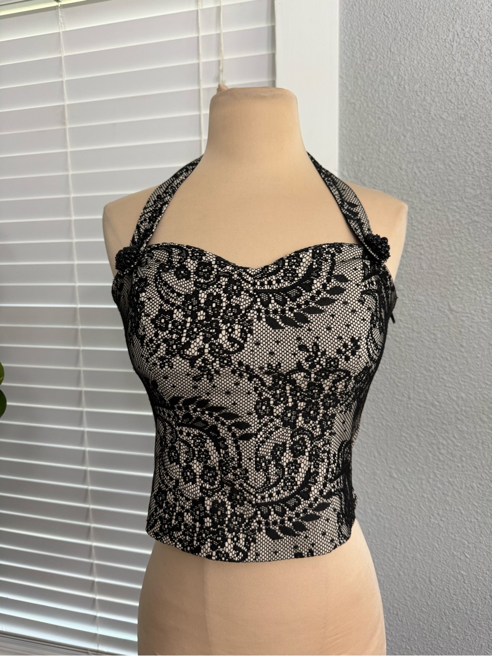 Bebe Halter Bustier Size XS Whimsigoth Coquette